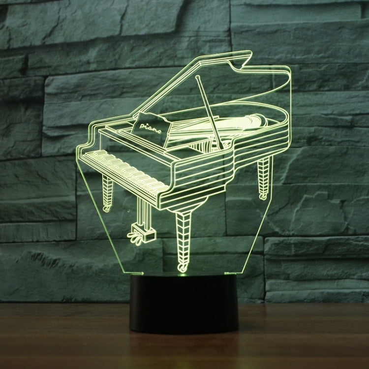 Piano Shape 3D Colorful LED Vision Light Table Lamp, USB Touch Version - free shipping - PMC TechLife - Order now!
