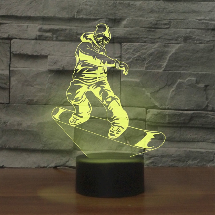 Skate Boy Shape 3D Colorful LED Vision Light Table Lamp, USB Touch Version - Novelty Lighting by PMC TechLife | Online Shopping South Africa | PMC TechLife | Buy Now Pay Later Mobicred