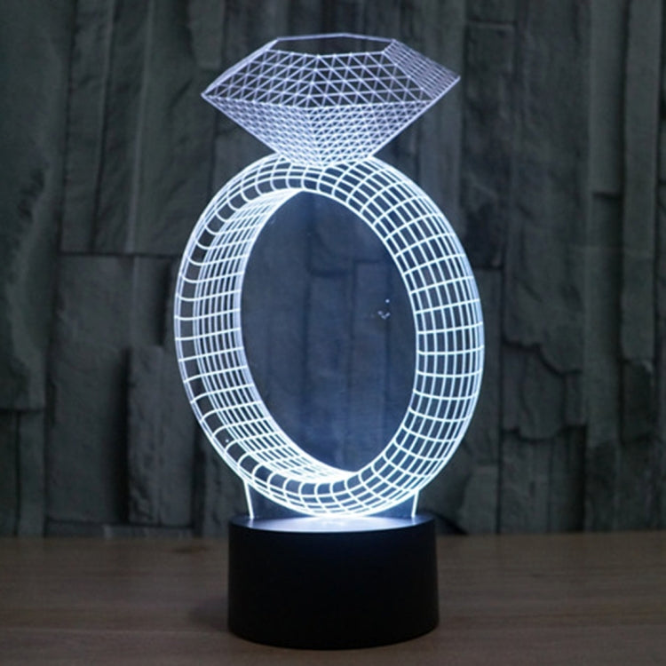 Diamond Ring Style 3D Touch Switch Control LED Light , 7 Color Discoloration Creative Visual Stereo Lamp Desk Lamp Night Light - Novelty Lighting by PMC TechLife | Online Shopping South Africa | PMC TechLife | Buy Now Pay Later Mobicred