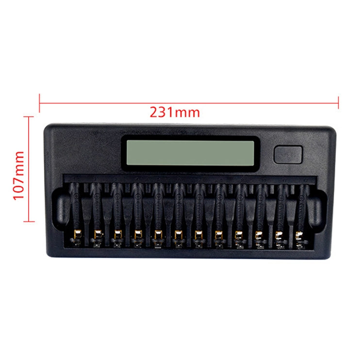 100-240V 12 Slot Battery Charger for AA / AAA / NI-MH / NI-CD Battery, with LCD Display, US Plug - Charger & Converter by PMC Jewellery | Online Shopping South Africa | PMC Jewellery | Buy Now Pay Later Mobicred