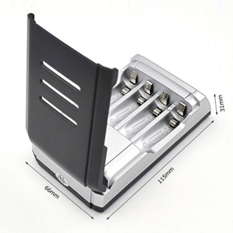 AC 100-240V 4 Slot Battery Charger for AA & AAA Battery, with LCD Display, EU Plug - free shipping - PMC Jewellery - Order now!
