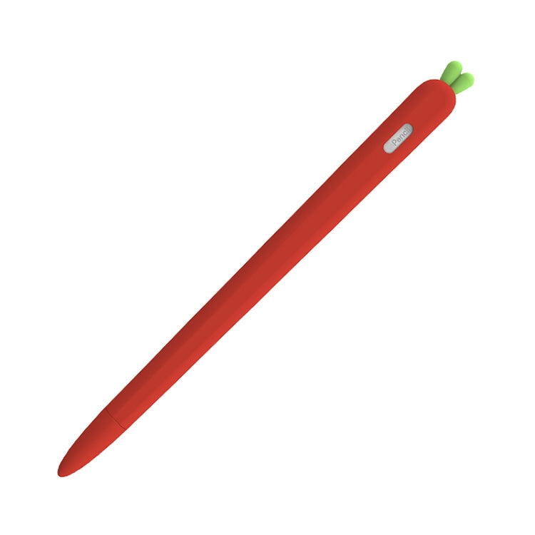 LOVE MEI For Apple Pencil 2 Carrot Shape Stylus Pen Silicone Protective Case Cover(Red) - Pencil Accessories by LOVE MEI | Online Shopping South Africa | PMC Jewellery