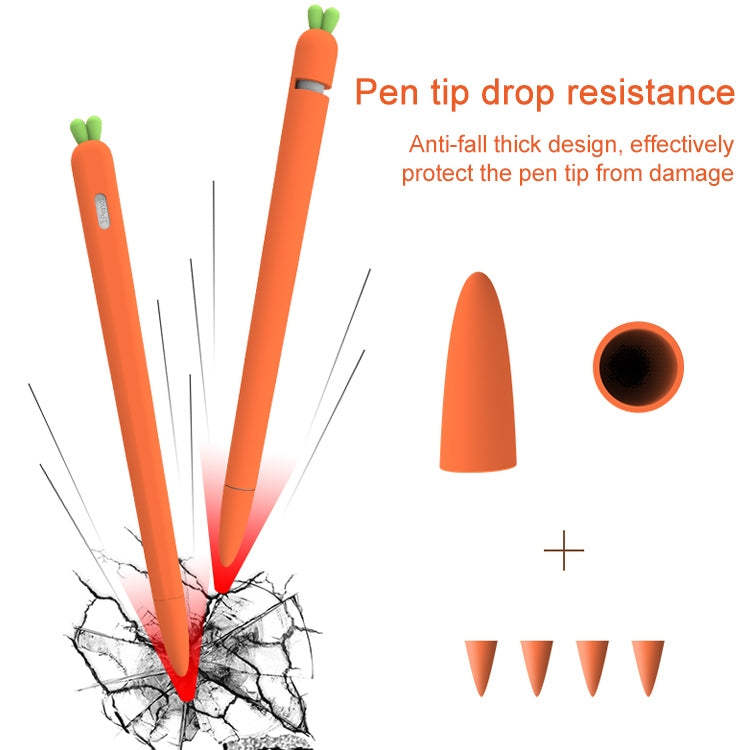 LOVE MEI For Apple Pencil 2 Carrot Shape Stylus Pen Silicone Protective Case Cover(Red) - Pencil Accessories by LOVE MEI | Online Shopping South Africa | PMC Jewellery