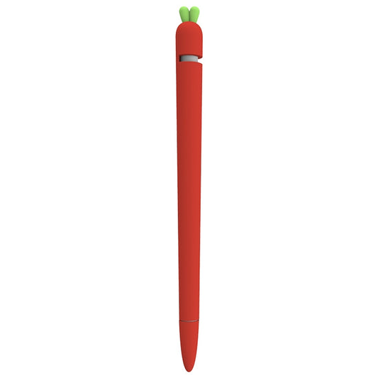 LOVE MEI For Apple Pencil 1 Carrot Shape Stylus Pen Silicone Protective Case Cover (Red) - Pencil Accessories by LOVE MEI | Online Shopping South Africa | PMC Jewellery