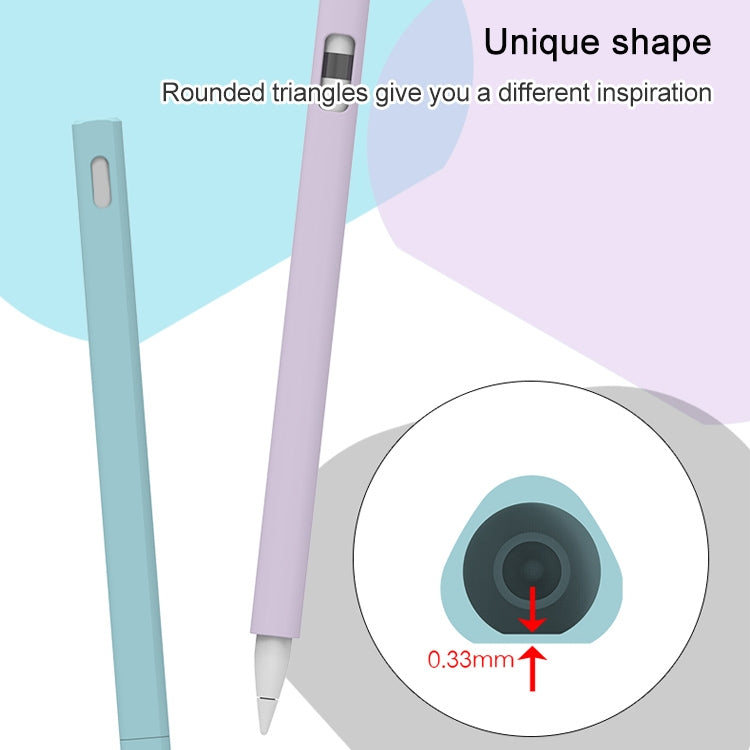 LOVE MEI For Apple Pencil 2 Triangle Shape Stylus Pen Silicone Protective Case Cover(Grey) - Pencil Accessories by LOVE MEI | Online Shopping South Africa | PMC TechLife | Buy Now Pay Later Mobicred