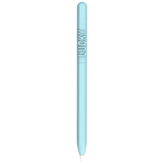 LOVE MEI For Apple Pencil 1 Number Letter Design Stylus Pen Silicone Protective Case Cover(Blue) - Pencil Accessories by LOVE MEI | Online Shopping South Africa | PMC Jewellery