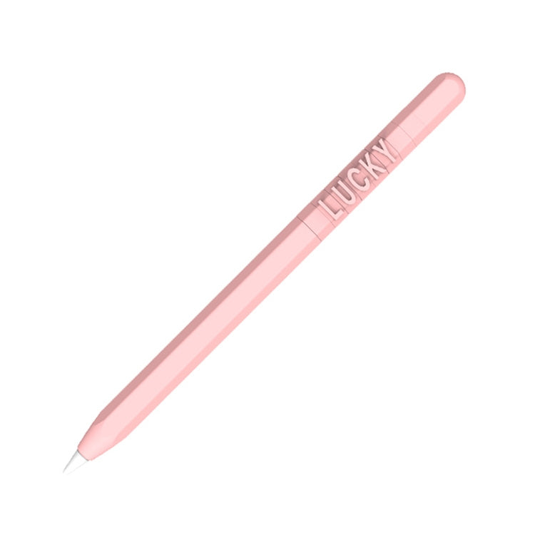 LOVE MEI For Apple Pencil 2 Number Letter Design Stylus Pen Silicone Protective Case Cover (Pink) - Pencil Accessories by LOVE MEI | Online Shopping South Africa | PMC Jewellery