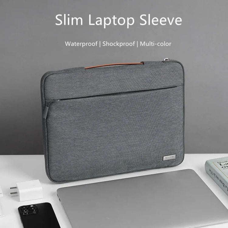 For 14 inch Laptop Zipper Waterproof  Handheld Sleeve Bag (Beige White) - 13.3 inch by PMC TechLife | Online Shopping South Africa | PMC TechLife | Buy Now Pay Later Mobicred