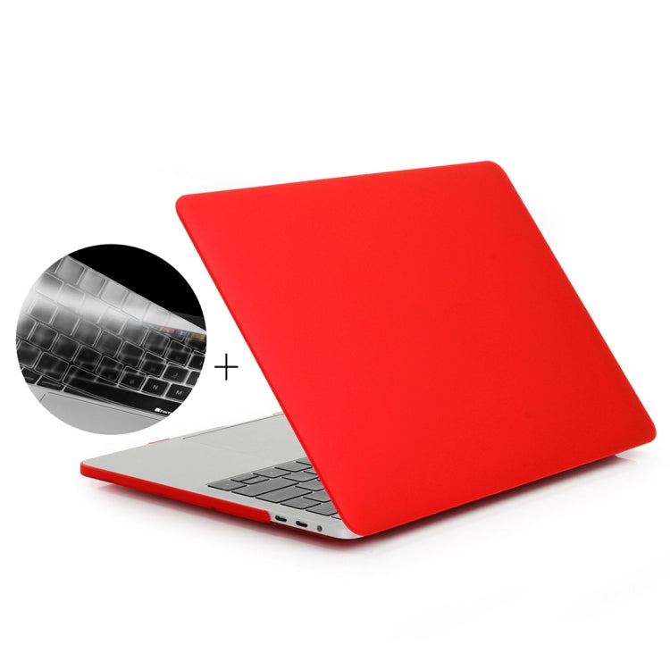 ENKAY Hat-Prince 2 in 1 Frosted Hard Shell Plastic Protective Case + US Version Ultra-thin TPU Keyboard Protector Cover for 2016 New MacBook Pro 13.3 inch without Touchbar (A1708)(Red) - MacBook Pro Cases by ENKAY | Online Shopping South Africa | PMC Jewellery | Buy Now Pay Later Mobicred