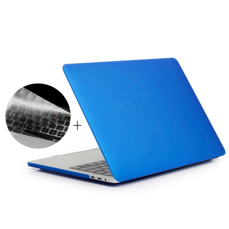 ENKAY Hat-Prince 2 in 1 Frosted Hard Shell Plastic Protective Case + Europe Version Ultra-thin TPU Keyboard Protector Cover for 2016 MacBook Pro 13.3 Inch with Touch Bar (A1706)(Dark Blue) - MacBook Pro Cases by ENKAY | Online Shopping South Africa | PMC Jewellery | Buy Now Pay Later Mobicred