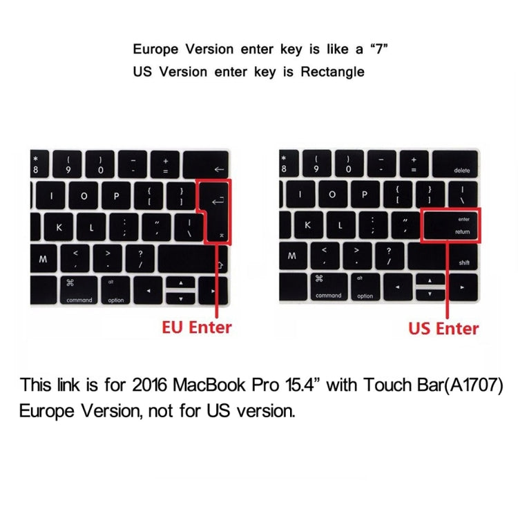 ENKAY Hat-Prince 2 in 1 Crystal Hard Shell Plastic Protective Case + Europe Version Ultra-thin TPU Keyboard Protector Cover for 2016 MacBook Pro 15.4 Inch with Touch Bar (A1707) (Black) - MacBook Pro Cases by ENKAY | Online Shopping South Africa | PMC Jewellery | Buy Now Pay Later Mobicred