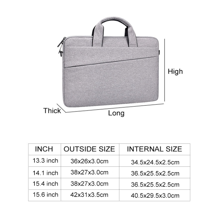 ST03S 14.1 inch Double Side Pockets Wearable Oxford Cloth Soft Handle Portable Laptop Tablet Bag(Deep Space Gray) - 14.1 inch by PMC Jewellery | Online Shopping South Africa | PMC Jewellery | Buy Now Pay Later Mobicred