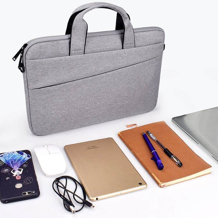 ST03S 14.1 inch Double Side Pockets Wearable Oxford Cloth Soft Handle Portable Laptop Tablet Bag(Deep Space Gray) - 14.1 inch by PMC Jewellery | Online Shopping South Africa | PMC Jewellery | Buy Now Pay Later Mobicred