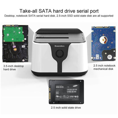 Blueendless 2.5 / 3.5 inch SATA USB 3.0 2 Bay Hard Drive Dock (UK Plug) - HDD Enclosure by Blueendless | Online Shopping South Africa | PMC Jewellery | Buy Now Pay Later Mobicred