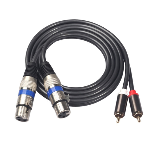 366156-15 2 RCA Male to 2 XLR 3 Pin Female Audio Cable, Length: 1.5m - Microphone Audio Cable & Connector by PMC Jewellery | Online Shopping South Africa | PMC Jewellery