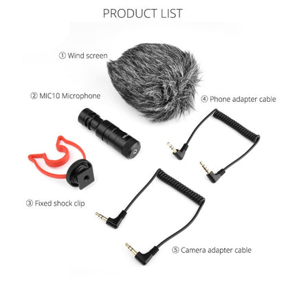 YELANGU MIC10 YLG9920A Professional Interview Condenser Video Shotgun Microphone with 3.5mm Audio Cable for DSLR & DV Camcorder (Black) - Camera Microphone by YELANGU | Online Shopping South Africa | PMC Jewellery | Buy Now Pay Later Mobicred