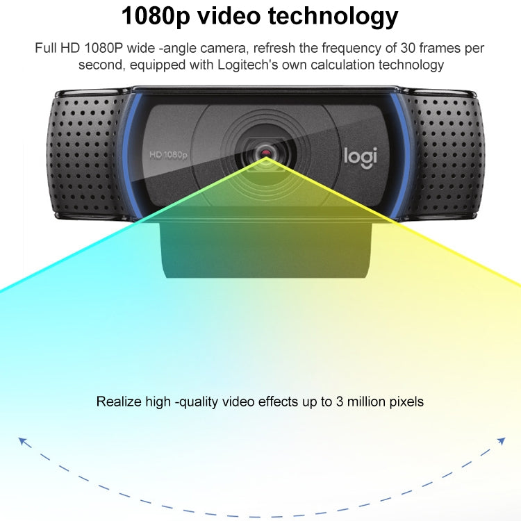 Logitech C920e HD Pro Webcam Widescreen Video Chat Recording USB Smart 1080P Web Camera - HD Camera by Logitech | Online Shopping South Africa | PMC Jewellery | Buy Now Pay Later Mobicred