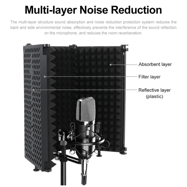 XTUGA P75 Foldable Recording Microphone Isolation Shield - free shipping - PMC Jewellery - Order now!