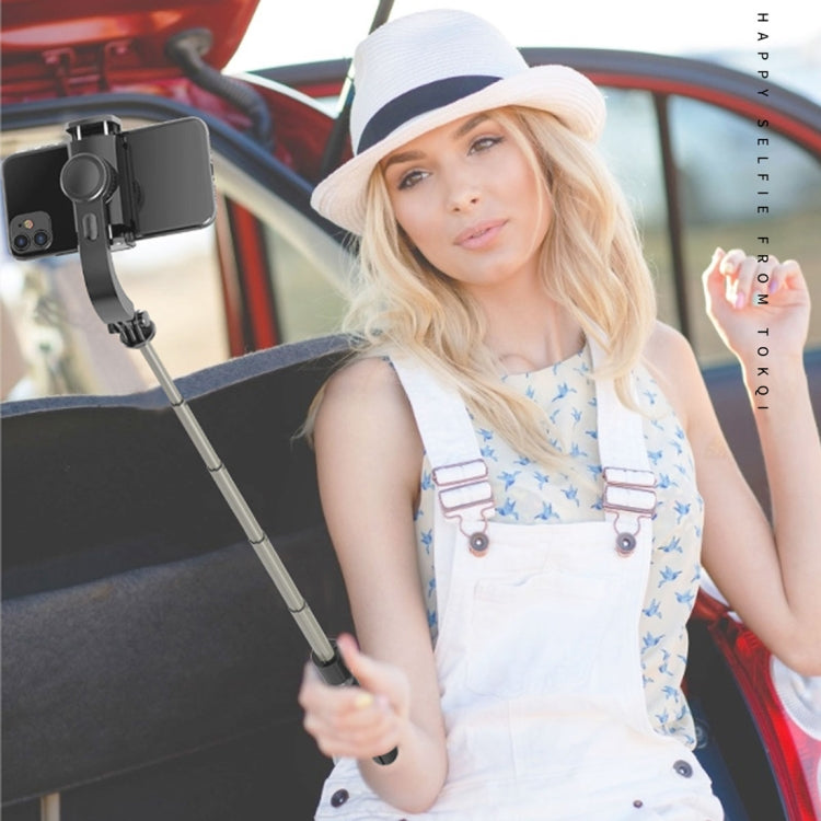 L08 Adjustable Gimbal Stabilize Bluetooth Self-timer Pole Tripod Selfie Stick(White) - Selfie Sticks by PMC Jewellery | Online Shopping South Africa | PMC Jewellery | Buy Now Pay Later Mobicred