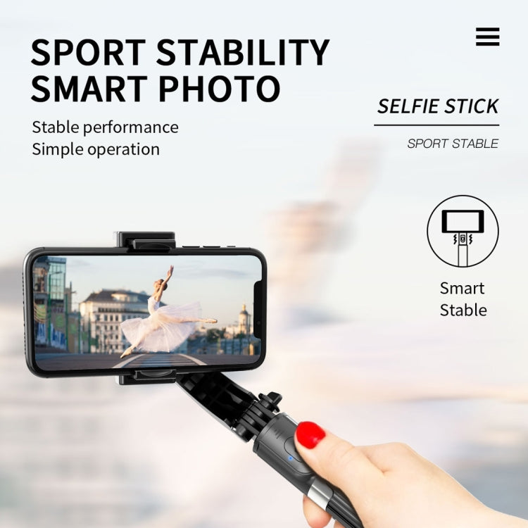 L08 Adjustable Gimbal Stabilize Bluetooth Self-timer Pole Tripod Selfie Stick(White) - Selfie Sticks by PMC Jewellery | Online Shopping South Africa | PMC Jewellery | Buy Now Pay Later Mobicred