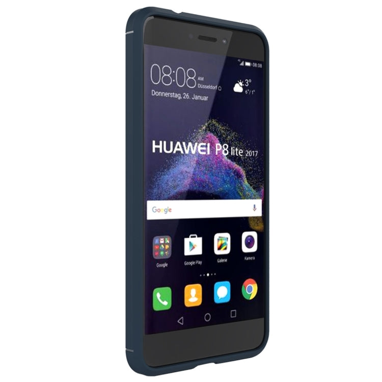 For Huawei  P8 Lite (2017) Brushed Carbon Fiber Texture Shockproof TPU Protective Case(Dark Blue) - Huawei Cases by PMC Jewellery | Online Shopping South Africa | PMC Jewellery | Buy Now Pay Later Mobicred