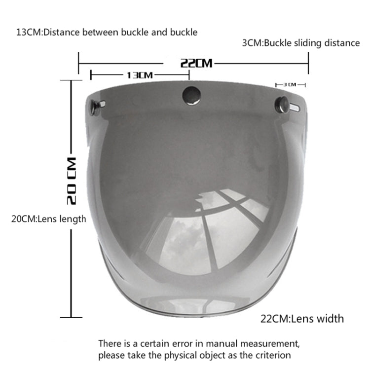 Soman Motorcycle Bubble Visor Open Face Helmet Visor Helmet Windshield Shield with Transparent Frame(Mirror) - free shipping - PMC TechLife - Order now!