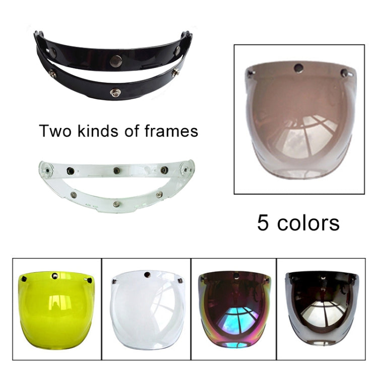 Soman Motorcycle Bubble Visor Open Face Helmet Visor Helmet Windshield Shield with Transparent Frame(Transparent) - free shipping - PMC TechLife - Order now!