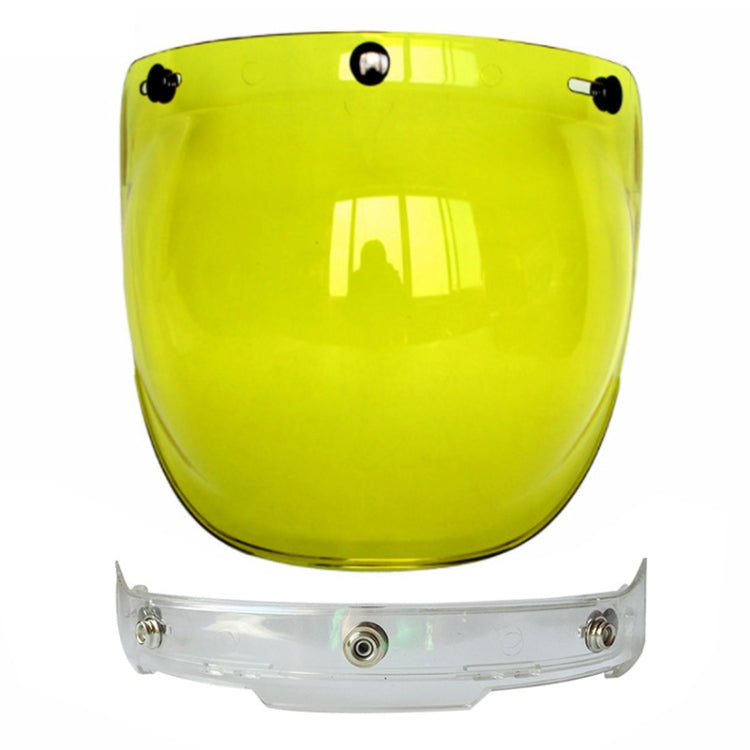 Soman Motorcycle Bubble Visor Open Face Helmet Visor Helmet Windshield Shield with Transparent Frame(Yellow) - free shipping - PMC TechLife - Order now!