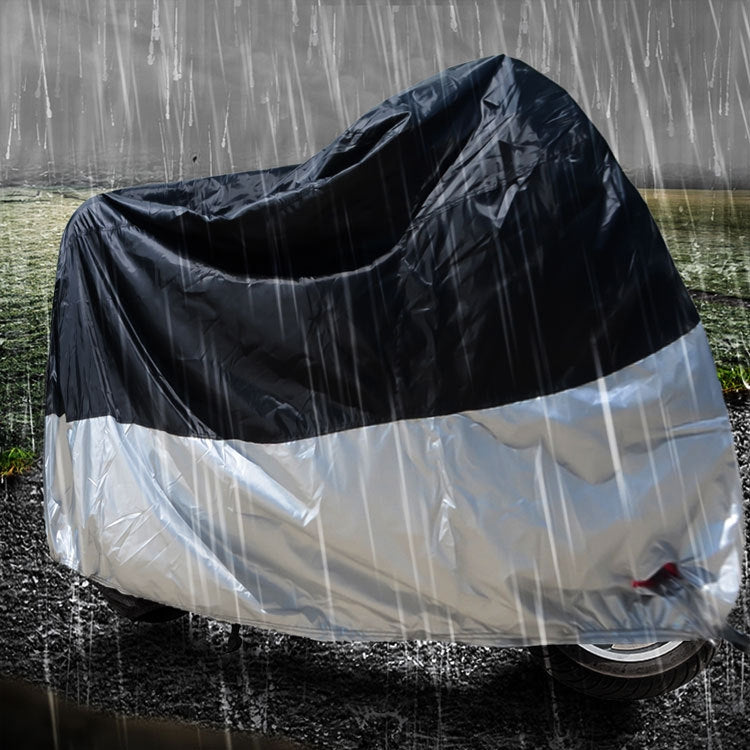 210D Oxford Cloth Motorcycle Electric Car Rainproof Dust-proof Cover, Size: XL (Black Silver) - Raincoat by PMC Jewellery | Online Shopping South Africa | PMC Jewellery | Buy Now Pay Later Mobicred