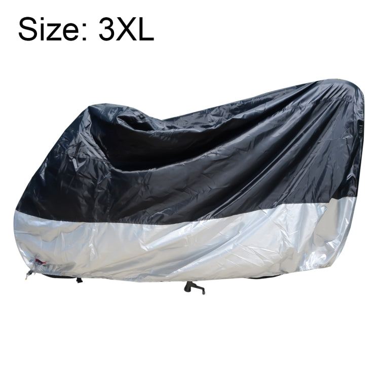 210D Oxford Cloth Motorcycle Electric Car Rainproof Dust-proof Cover, Size: XXXL (Black Silver) - Raincoat by PMC Jewellery | Online Shopping South Africa | PMC Jewellery | Buy Now Pay Later Mobicred