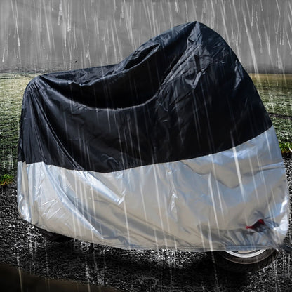 210D Oxford Cloth Motorcycle Electric Car Rainproof Dust-proof Cover, Size: XXXL (Black Silver) - Raincoat by PMC Jewellery | Online Shopping South Africa | PMC Jewellery | Buy Now Pay Later Mobicred