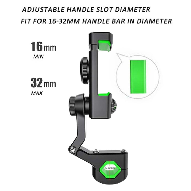 Motorcycle Spherical Compass Phone Holder, Handlebar with Light (Black) - Holder by PMC TechLife | Online Shopping South Africa | PMC TechLife | Buy Now Pay Later Mobicred