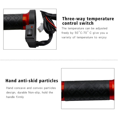 CS-764A1 12V Motorcycle Scooter Aluminum Alloy Electric Hand Grip Cover Heated Grip Handlebar (Red) - Grips by PMC Jewellery | Online Shopping South Africa | PMC Jewellery | Buy Now Pay Later Mobicred