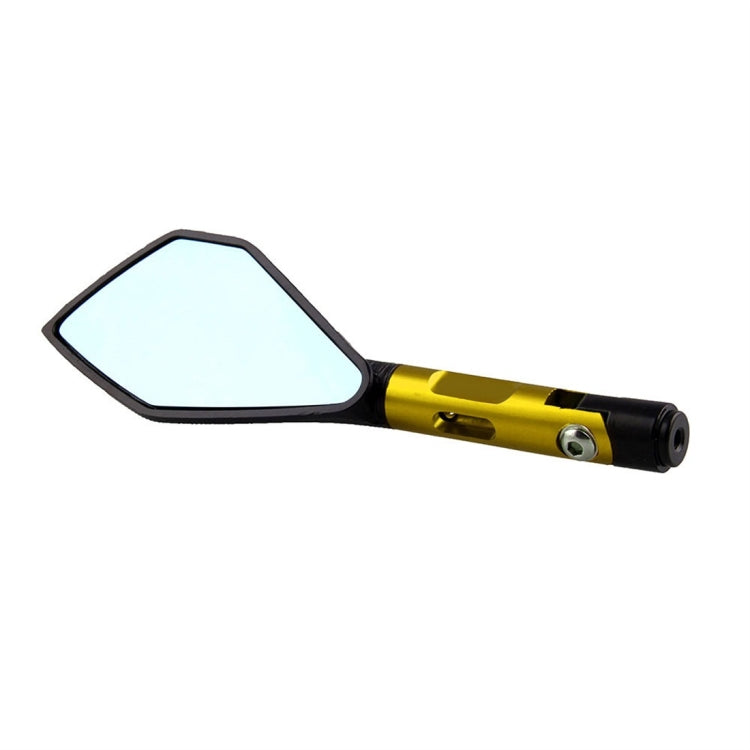 Modified Motorcycle Aluminium Alloy Rhombus Reflective Light Side Rearview Mirror (Gold) - Side Mirrors by PMC Jewellery | Online Shopping South Africa | PMC Jewellery | Buy Now Pay Later Mobicred