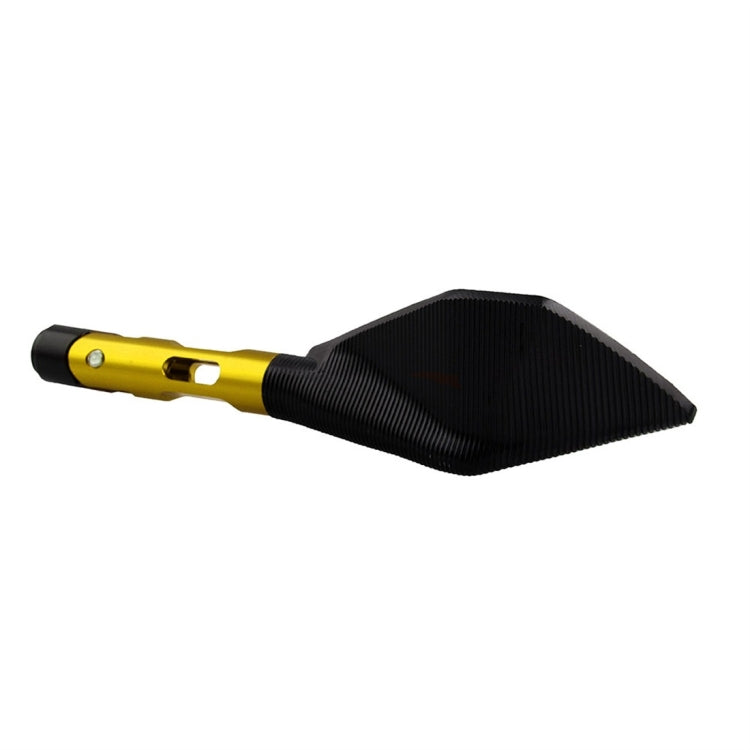 Modified Motorcycle Aluminium Alloy Rhombus Reflective Light Side Rearview Mirror (Gold) - Side Mirrors by PMC Jewellery | Online Shopping South Africa | PMC Jewellery | Buy Now Pay Later Mobicred