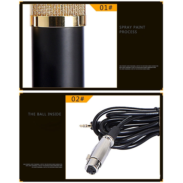 BM-800 Network K-Song Dedicated High-end Metal Shock Mount Microphone Set(Black) - Microphone by PMC TechLife | Online Shopping South Africa | PMC TechLife | Buy Now Pay Later Mobicred