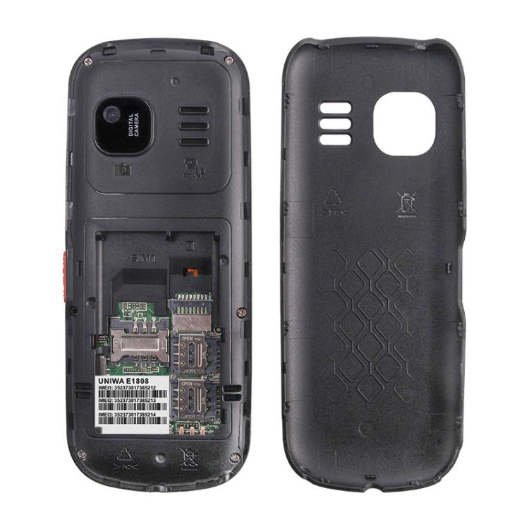 UNIWA E1808 Elder Keypad Phone, 1.77 inch SC6531E, LED Flashlight, 21 Keys, Network: 2G, Triple SIM, EU Plug (Blue) - free shipping - PMc TechLife - Order now!