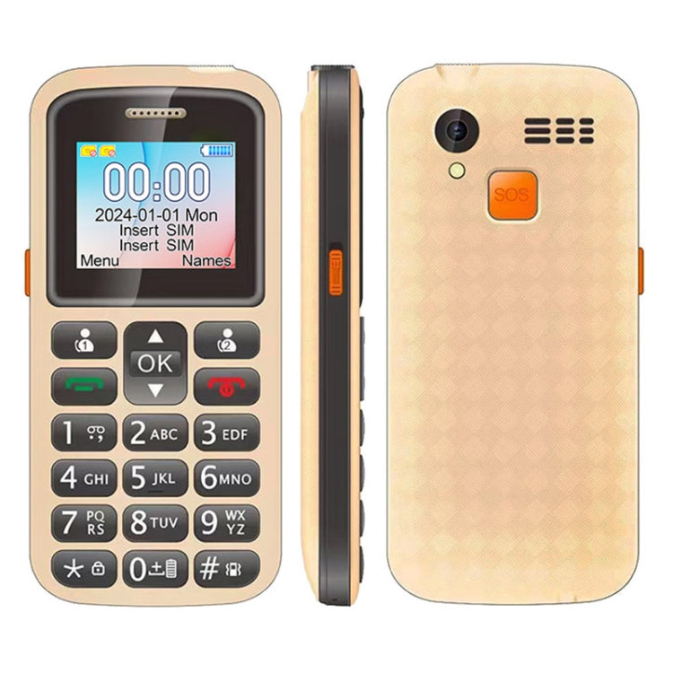 UNIWA M220 Elder Mobile Phone, 1.77 inch, 800mAh Battery, Network: 2G, SOS, LED Flashlight, FM, AU Plug (Yellow) - UNIWA by UNIWA | Online Shopping South Africa | PMC Jewellery | Buy Now Pay Later Mobicred