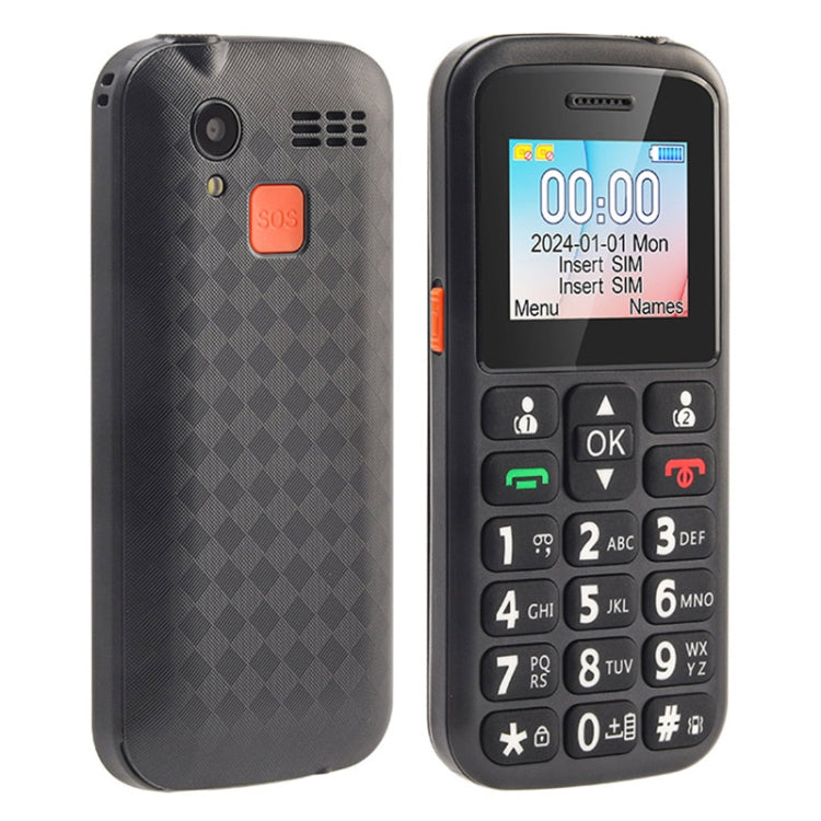 UNIWA M220 Elder Mobile Phone, 1.77 inch, 800mAh Battery, Network: 2G, SOS, LED Flashlight, FM, AU Plug (Black) - UNIWA by UNIWA | Online Shopping South Africa | PMC Jewellery | Buy Now Pay Later Mobicred