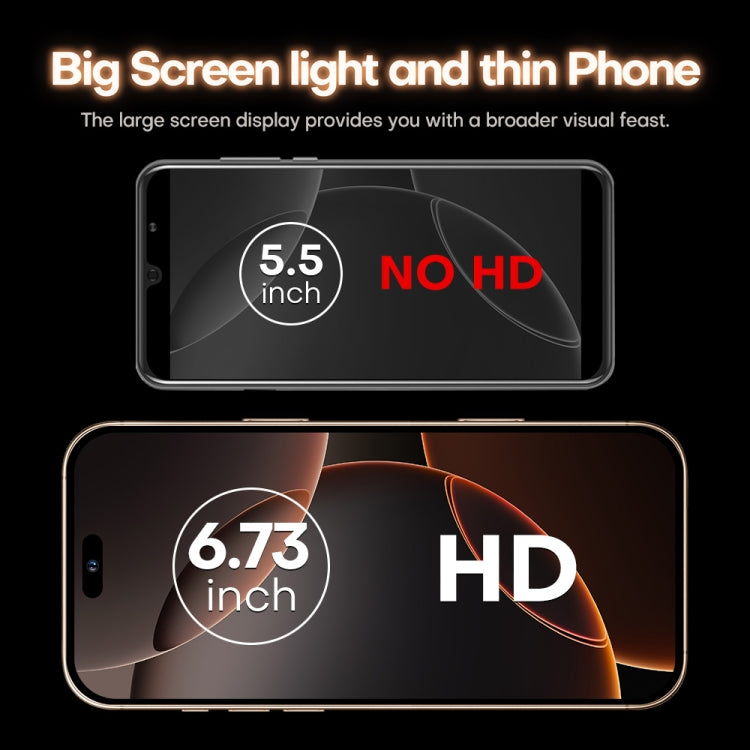 i16 Pro Max / A08A, 3GB+64GB, 6.73 inch Screen, Face Identification, Android 8.1 MTK6753 Octa Core, Network: 4G, Dual SIM, US Plug (Black) - free shipping - PMC Jewellery - Order now!