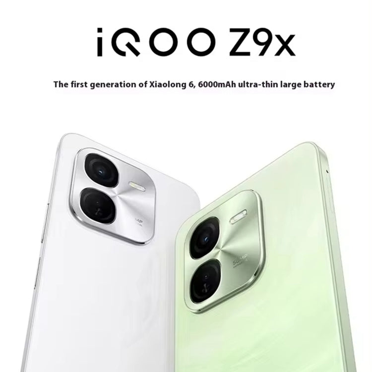 vivo iQOO Z9x, Dual Back Cameras, 8GB+128GB, Face ID Screen Fingerprint Identification, 6.72 inch Android 14.0 OriginOS 4 Snapdragon 6 Gen 1 Octa Core 2.2GHz, OTG, Network: 5G, Support Google Play (Light Green) - vivo by vivo | Online Shopping South Africa | PMC Jewellery | Buy Now Pay Later Mobicred