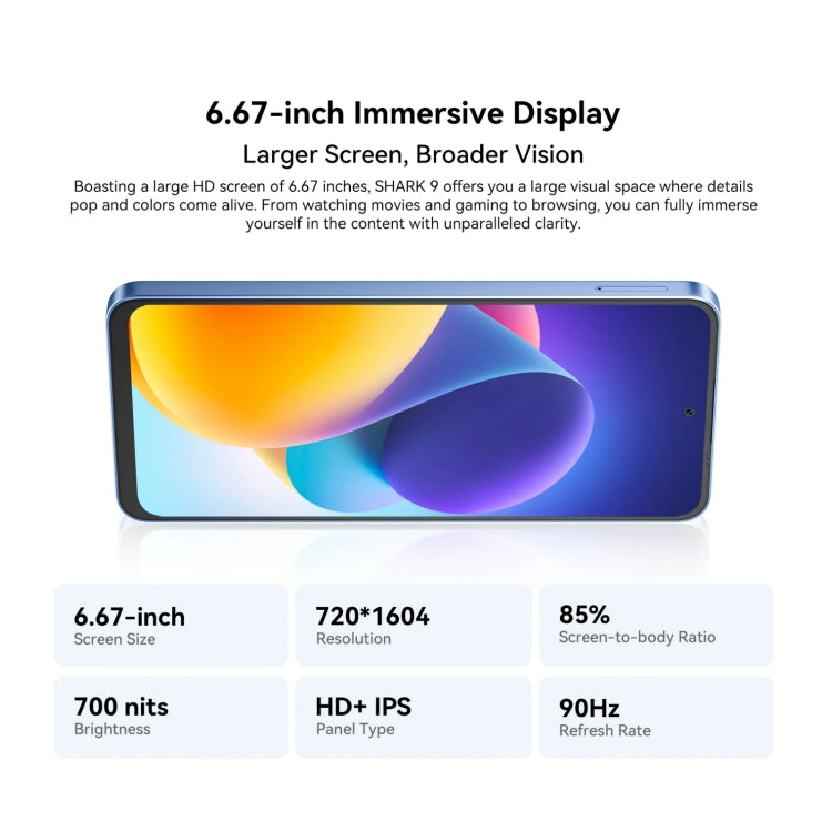 Blackview SHARK 9, 8GB+256GB, 6.67 inch Android 14 Unisoc T820 Octa Core, Network: 5G (Black) - free shipping - PMC Jewellery - Order now!