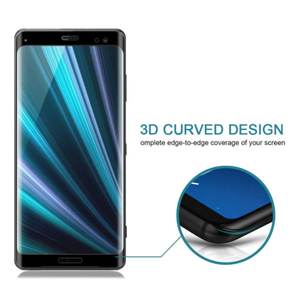 0.3mm 9H Surface Hardness 3D Curved Edge Full Screen Tempered Glass Film for Sony Xperia XZ3(Black) - Sony Tempered Glass by PMC Jewellery | Online Shopping South Africa | PMC Jewellery | Buy Now Pay Later Mobicred