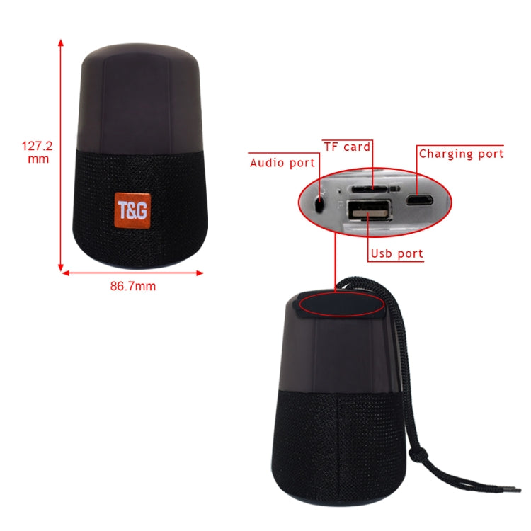 T&G TG168 Portable Wireless Bluetooth V5.0 Stereo Speaker with Handle, Built-in MIC, Support Flashing LED Light & TF Card & U Disk & AUX IN & FM(Black) - Desktop Speaker by T&G | Online Shopping South Africa | PMC Jewellery | Buy Now Pay Later Mobicred