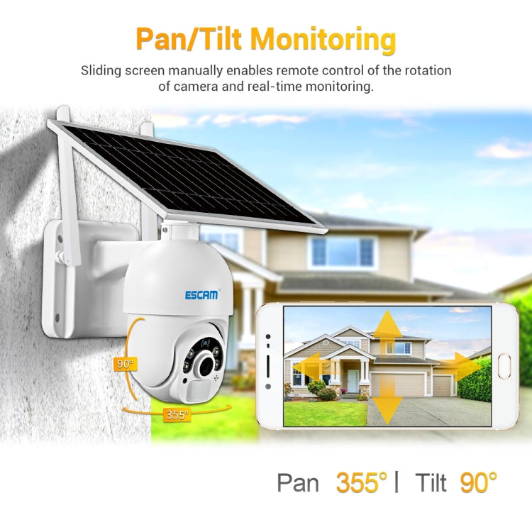 ESCAM QF450 HD 1080P 4G EU Version Solar Powered IP Camera without Memory, Support Two-way Audio & PIR Motion Detection & Night Vision & TF Card - free shipping - PMC TechLife - Order now!