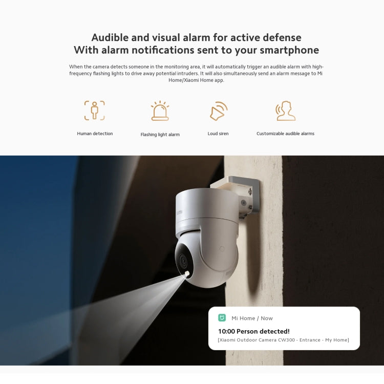 Original Xiaomi CW300 4MP Outdoor Camera IP66 Waterproof Full Color Night Vision WiFi Camera, US Plug - Wireless Camera by Xiaomi | Online Shopping South Africa | PMC Jewellery | Buy Now Pay Later Mobicred