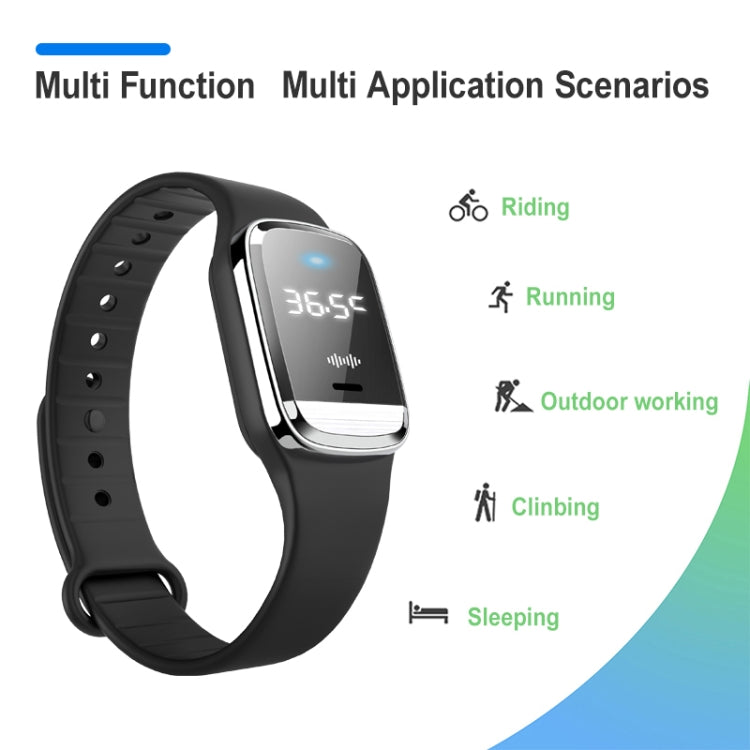 M20 Outdoor Ultrasonic Wave Mosquito Repellent Wristband with Clock & Body Temperature Test(White) - Repellent Wristband by PMC Jewellery | Online Shopping South Africa | PMC Jewellery | Buy Now Pay Later Mobicred