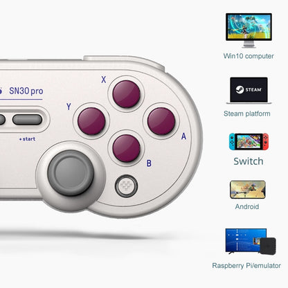 8BitDo SN30 Pro Bluetooth Gamepad Hall Version for Switch / Steam / PC / Android (White) - Gamepads by 8BitDo | Online Shopping South Africa | PMC Jewellery | Buy Now Pay Later Mobicred