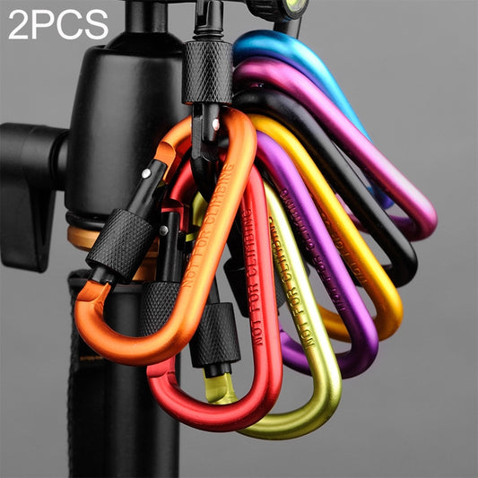 2 PCS D Shape Multi-function Outdoor Aluminium Alloy Mountaineering Buckle Lock, Random Color Delivery - Hooks by PMC Jewellery | Online Shopping South Africa | PMC Jewellery | Buy Now Pay Later Mobicred