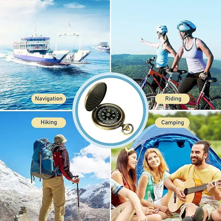 Nisa J35A Vintage Metal Flip Pocket Watch Compass - Hiking Meter by PMC TechLife | Online Shopping South Africa | PMC TechLife | Buy Now Pay Later Mobicred